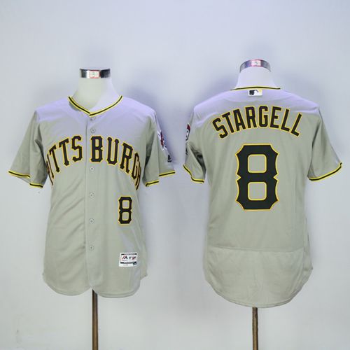 Pirates #8 Willie Stargell Grey Flexbase Authentic Collection Stitched MLB Jersey